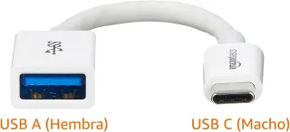 Amazon Basics Cable Adaptador convertidor Hembra de USB-C a USB-A 3.1, 1.ª Gen