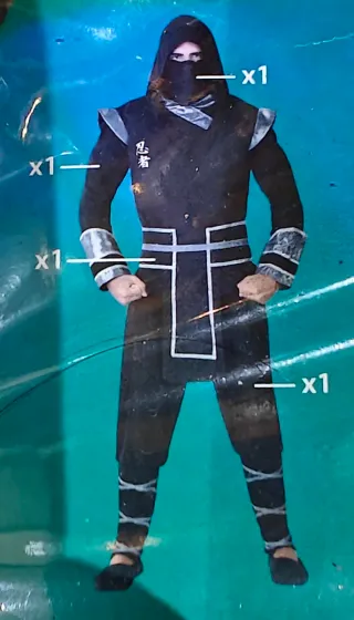 Disfraz Ninja Guerrero Atosa Talla XL