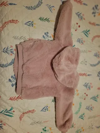 Conjunto niña: Jersey rosa y camisa vaquera