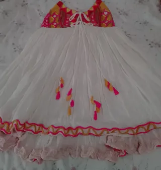 Vestido Ibicenco blanco y rosa