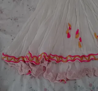 Vestido Ibicenco blanco y rosa