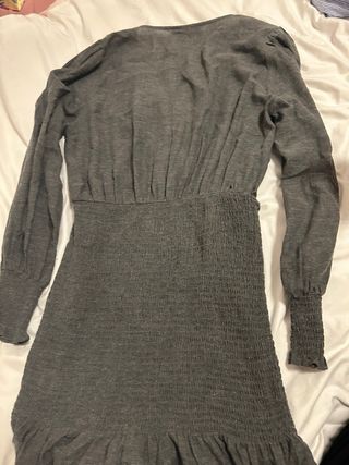 Vestido Zara gris fruncido