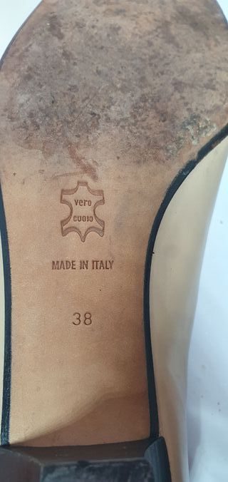 Scarpe Burda Firenze Pelle Beige/Nero Tg 38