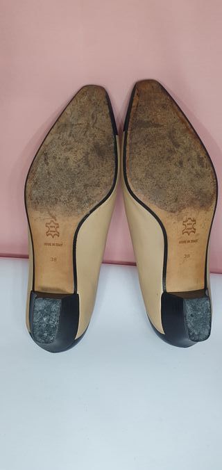 Scarpe Burda Firenze Pelle Beige/Nero Tg 38