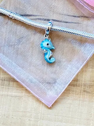 Charm Colgante | Caballito de Mar Azul