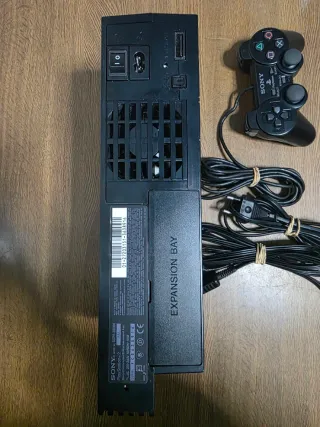 Consola PlayStation 2 Fat Negra + Mando y Cables