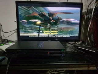 Consola PlayStation 2 Fat Negra + Mando y Cables