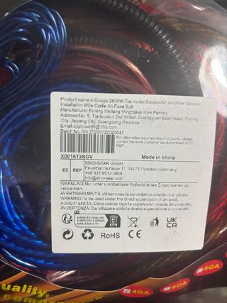 Kit Cable Amplificador Coche 4GA 2800W