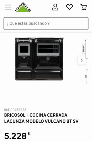 COCINA CERRADA LACUNZA MODELO VULCANO 7T ES