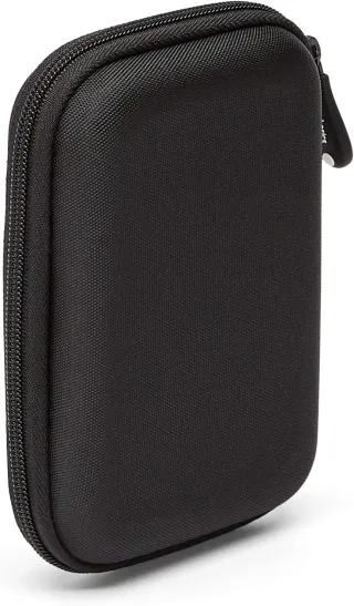 Amazon Basics Funda de Disco Duro, 15.1 x 10.8 x 4.2 cm, Color Negro y Naranja