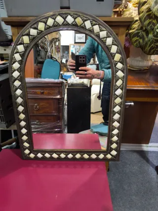 Espejo Antiguo Étnico Decorado