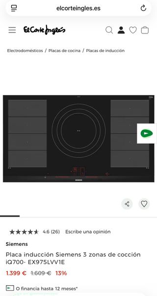 Placa Inducción Siemens