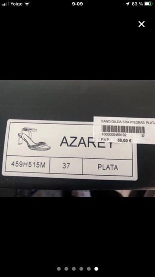 Sandalias Azarey Plata