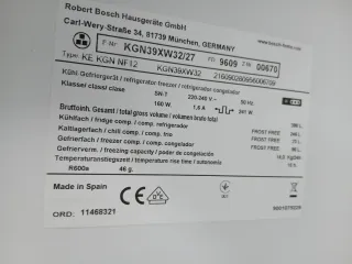 NEVERA COMBI BOSCH NO FROST ENERGÍA A+