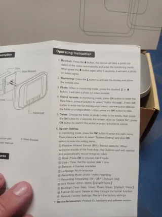 Videoportero HD con Cámara y Detector