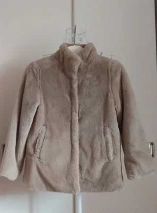 Casaco pêlo sintético bege menina Name it
