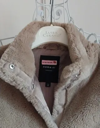 Casaco pêlo sintético bege menina Name it