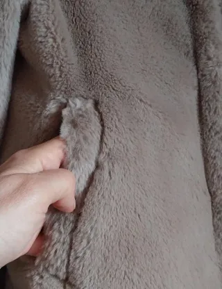 Casaco pêlo sintético bege menina Name it