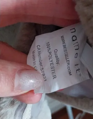 Casaco pêlo sintético bege menina Name it