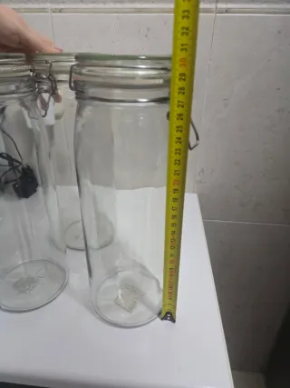 Set 3 Botes Cocina Cristal Cierre Hermético