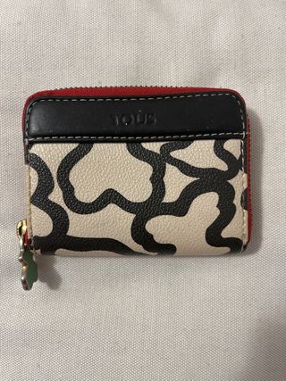 Monedero Tarjetero TOUS Beige y Negro