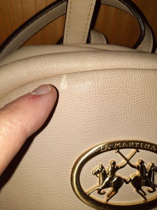 Zaino La Martina avorio con Logo Oro