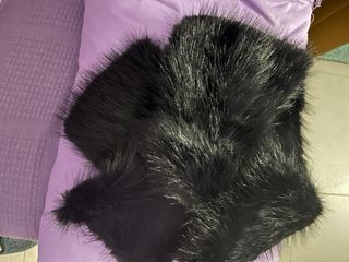 Bufanda Zara efecto pelo negra