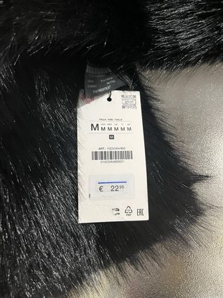 Bufanda Zara efecto pelo negra