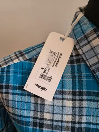 Camicia / camisa Wrangler a quadri blu/bianca