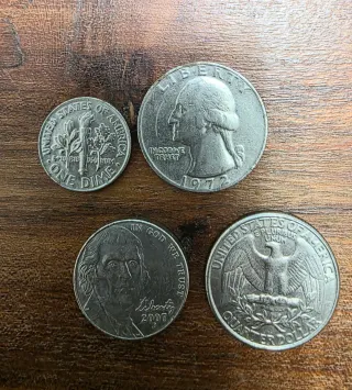 Lote de 4 monedas antiguas USA