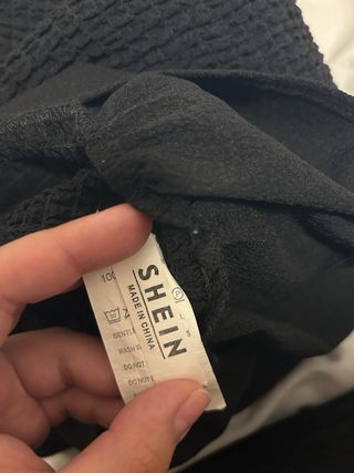 Vestido Shein Negro Fruncido