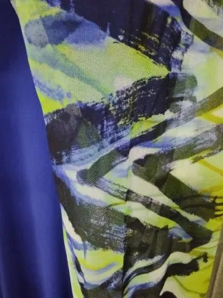 Abito donna sartoriale blu e multicolor