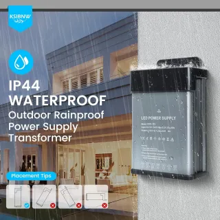 Transformador 220V a 12V 100W, Fuente de Alimentación Exterior Impermeable IP44