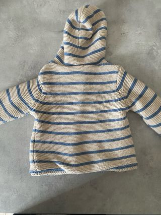 Maglione bimbo a righe con cappuccio