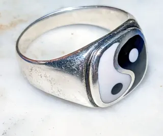 Anillo Plata Yin Yang Ágatas