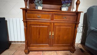 Aparador madera maciza vitrina y cajones