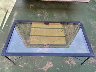 MESA DE CENTRO CRISTAL Y FORJA
