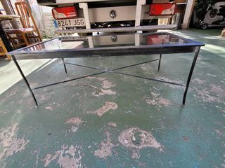 MESA DE CENTRO CRISTAL Y FORJA