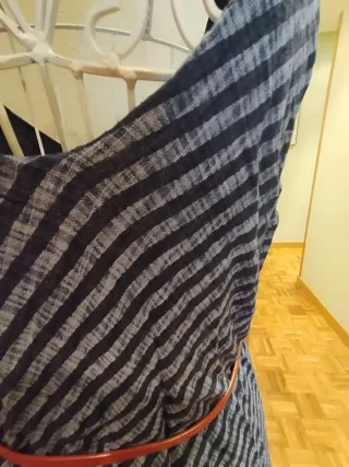 Vestido gasa rayas diagonales