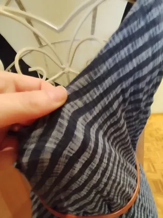 Vestido gasa rayas diagonales