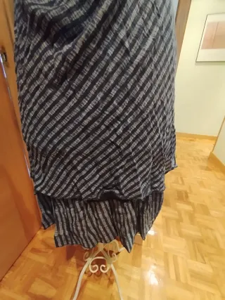 Vestido gasa rayas diagonales