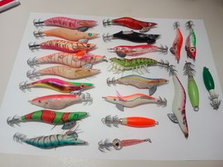Señuelos de pesca para calamares
