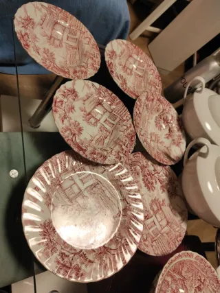 6 Platos, Bol y Sopera Cerámica Inglesa