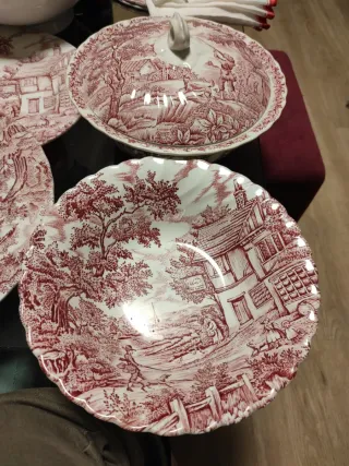 6 Platos, Bol y Sopera Cerámica Inglesa