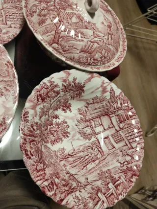 6 Platos, Bol y Sopera Cerámica Inglesa