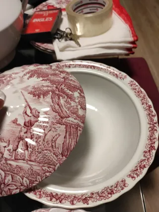 6 Platos, Bol y Sopera Cerámica Inglesa