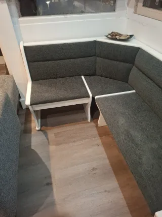 Sofá Rinconera Gris y Blanco