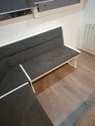 Sofá Rinconera Gris y Blanco