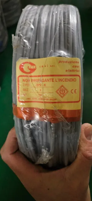 Cavo elettrico 4mm grigio