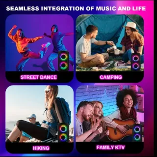 Altavoz inalámbrico HY-3317 con luces RGB y micróf